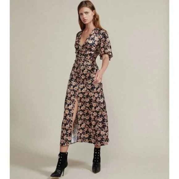 Acler Tippet Dress in Midnight Wallpaper - Picture 2 of 16